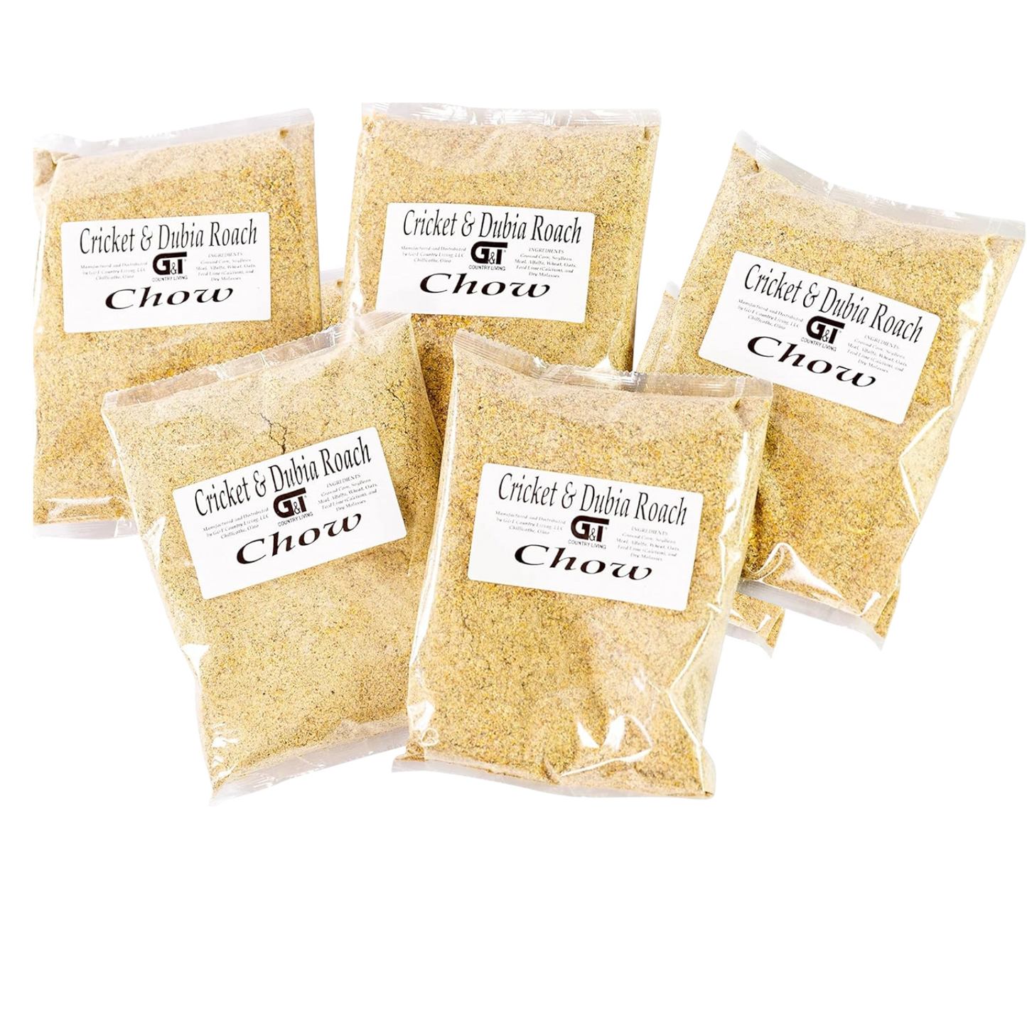 “GT Country Living 5 lb cricket and dubia roach chow – high protein food for insect breeding colonies.”