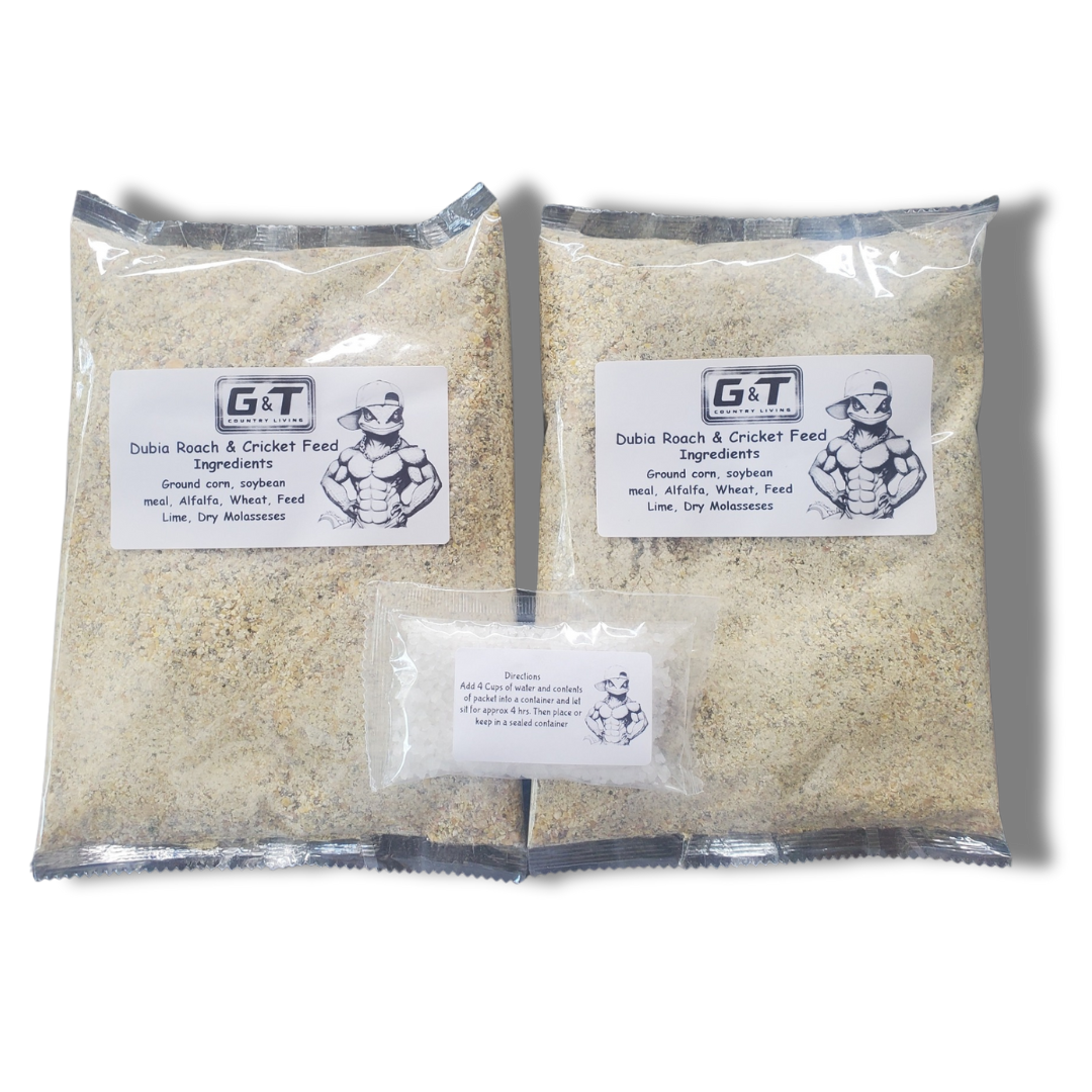 2 lb Feeder Insect Chow & Hydration Crystals – Cricket & Dubia Roach Nutrition Pack | GT Country Living
