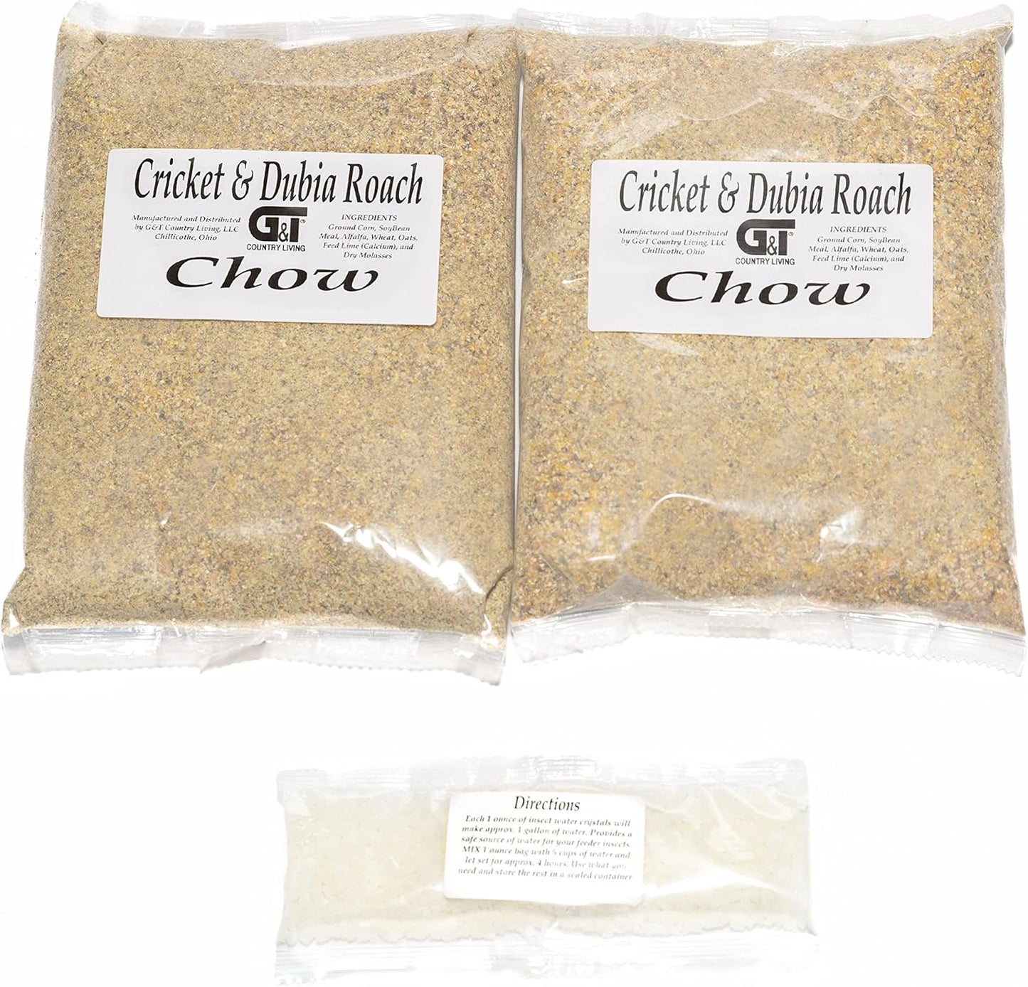 2 lb Feeder Insect Chow & Hydration Crystals – Cricket & Dubia Roach Nutrition Pack | GT Country Living