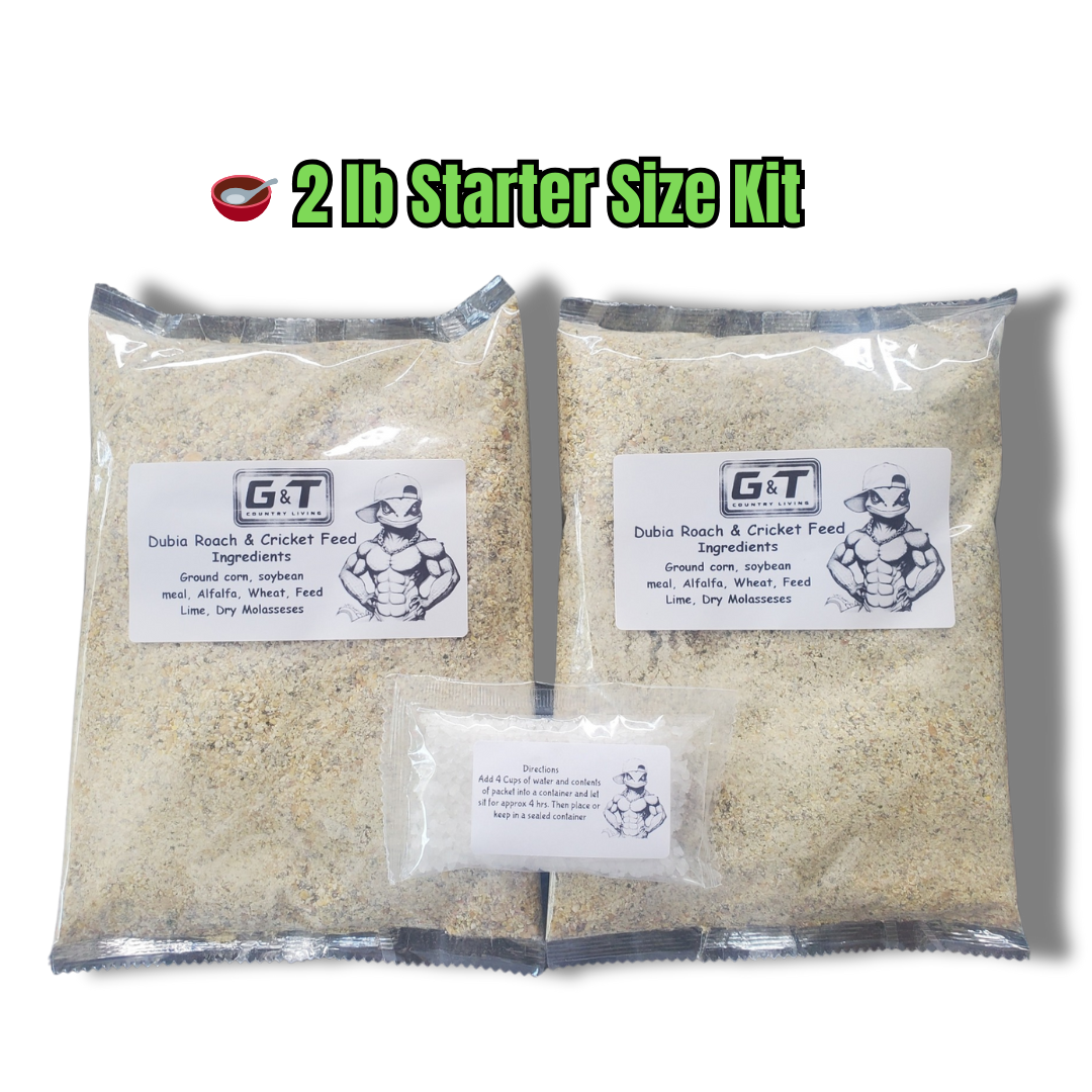 2 lb Feeder Insect Chow & Hydration Crystals – Cricket & Dubia Roach Nutrition Pack | GT Country Living